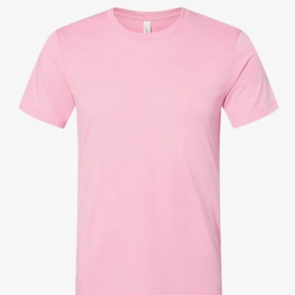 Bella + Canvas T-Shirt in BUBBLE GUM Featuring Glitter transfer - Picture 2 of 5